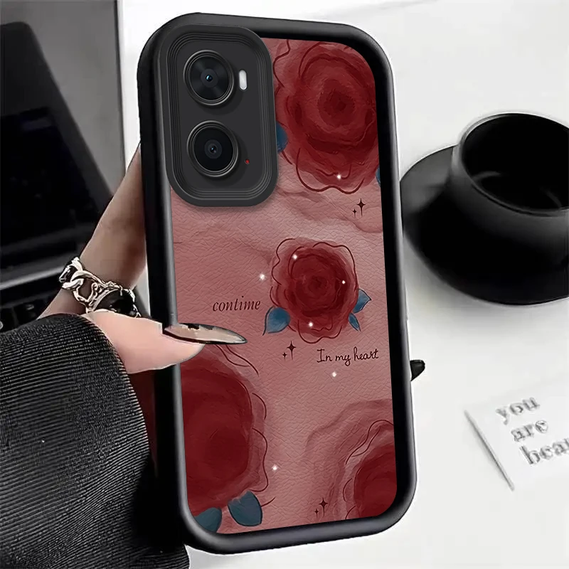 Elegant Rose Flower Silicone Phone Case – Protective Cover with Camera Protection