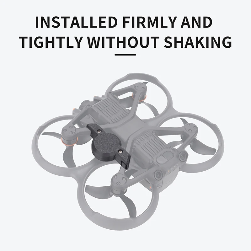 Support Airtag installé sous le DJI Avata 2, fixation antivol anti-perte pour accessoire drone.