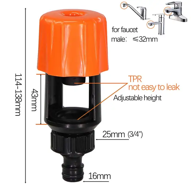 Két Színű Műanyag Csaptelep Univerzális Tömlőcsatlakozó Konyha Erkély Gyors Csatlakozás Kerti Gyep Öntöző Tömlő Adapter - Image 3