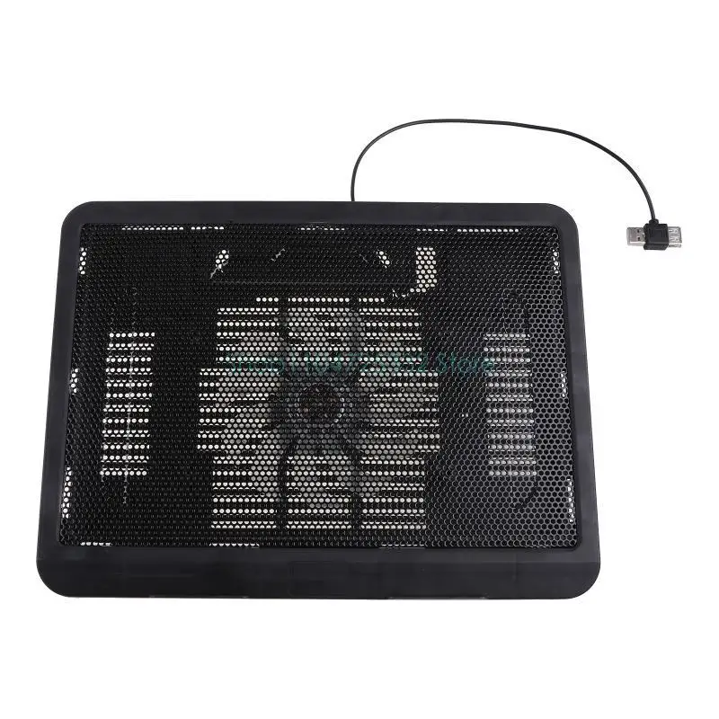 12-14 Inch Laptop Cooling Pad For Gamers, USB Quiet Fans, Portable Gaming Notebook Cooler Stand, Chill Mat With 1 Blue LED_voghion.com