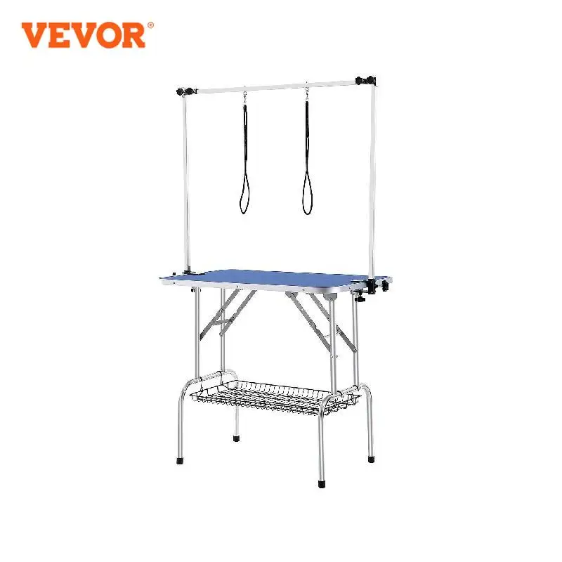 VEVOR Pet Grooming Table Two Arms with Clamp Dog Grooming Station Foldable Pets Stand for Medium Small Dogs with Grooming Loop 1