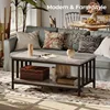 Coffee Table for Living Room with Slatted Sides Frame, Modern Farmhouse Living Room Table 4