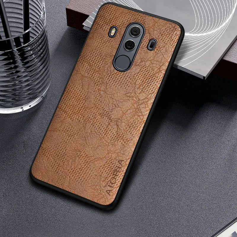Leather Business Case with Wind Cortex Pattern - Elegant Protective Cover