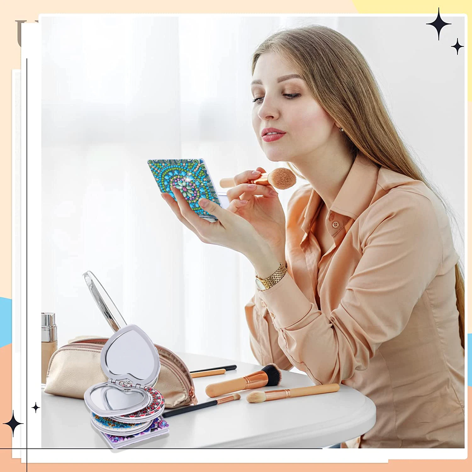 DIY Mandala Diamond Art Compact Mirror 6