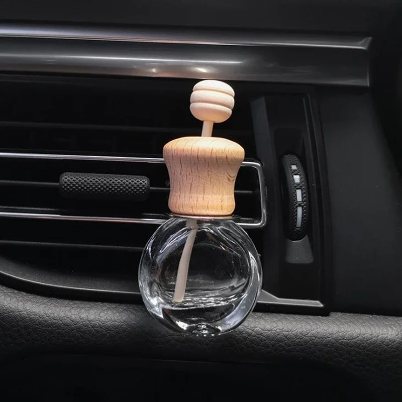 Air Freshener Perfume Bottle Pendant Essential Oils Car Hanging Glass Clips