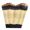 6/24pcs Artist Paint Brushes Set Round Flat Angled Filbert Nylon Hair Tips Watercolor Paint Brush for Acrylic Watercolor Gouache 1