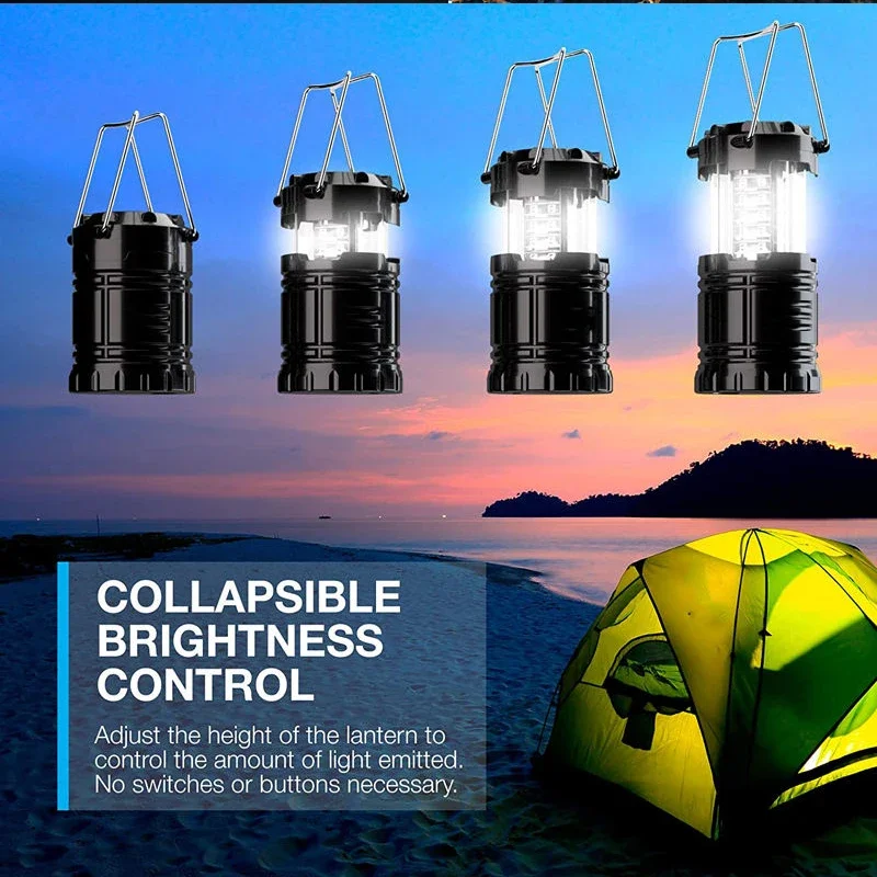 Cob LED Camping Lantern Portable LED Lamp Outdoor Camping Tent Light IP20 Waterproof Telescopic Collapsible