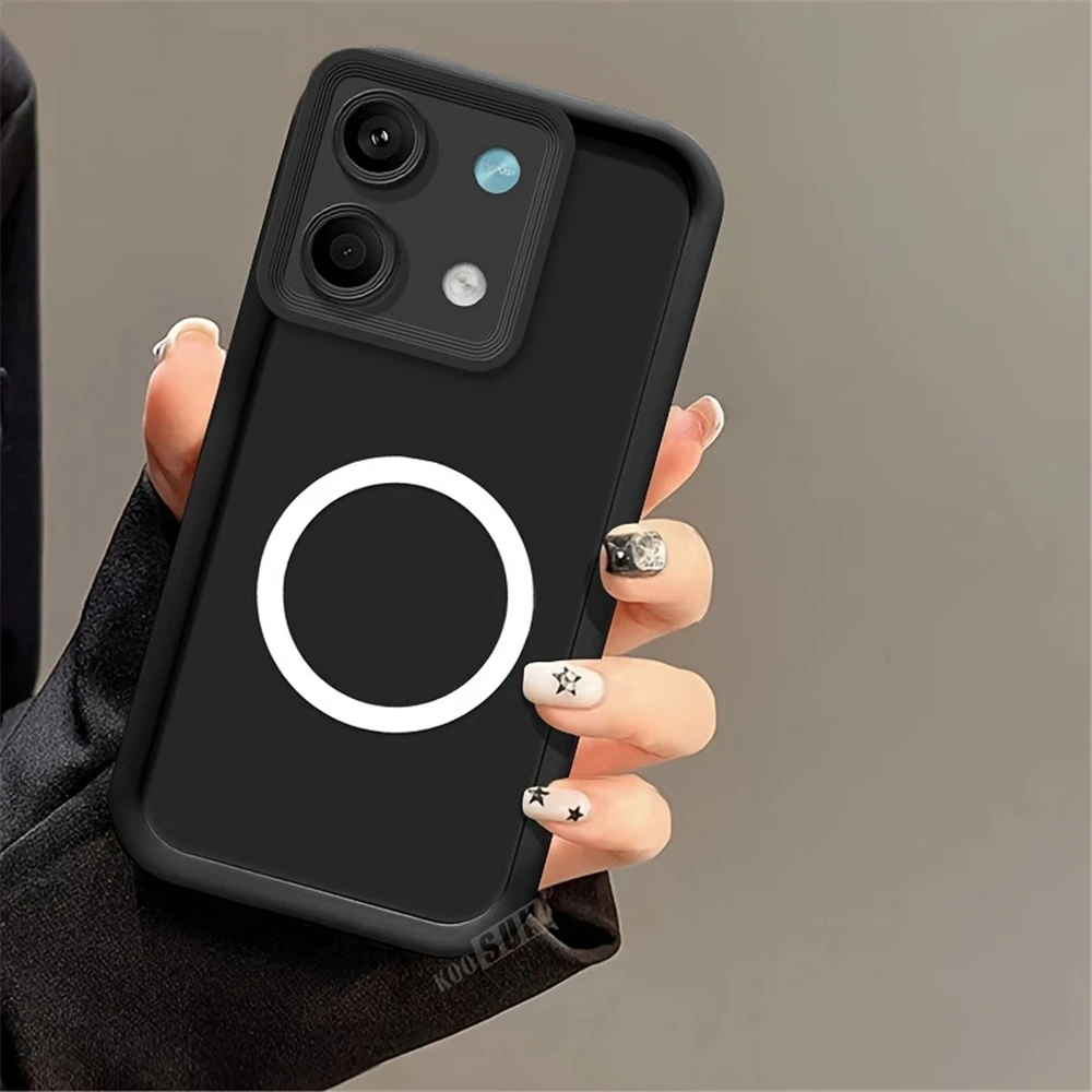 Magnetic Ring Holder Soft Silicone Phone Case in Iron Sheet Design