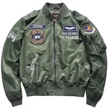 Giubbotto Bomber da uomo USA uniforme da Baseball Air Force One Army Aviation Jumper Aviator abbigliamento da lavoro maglia da Baseball ricamo cappotto da uomo 1