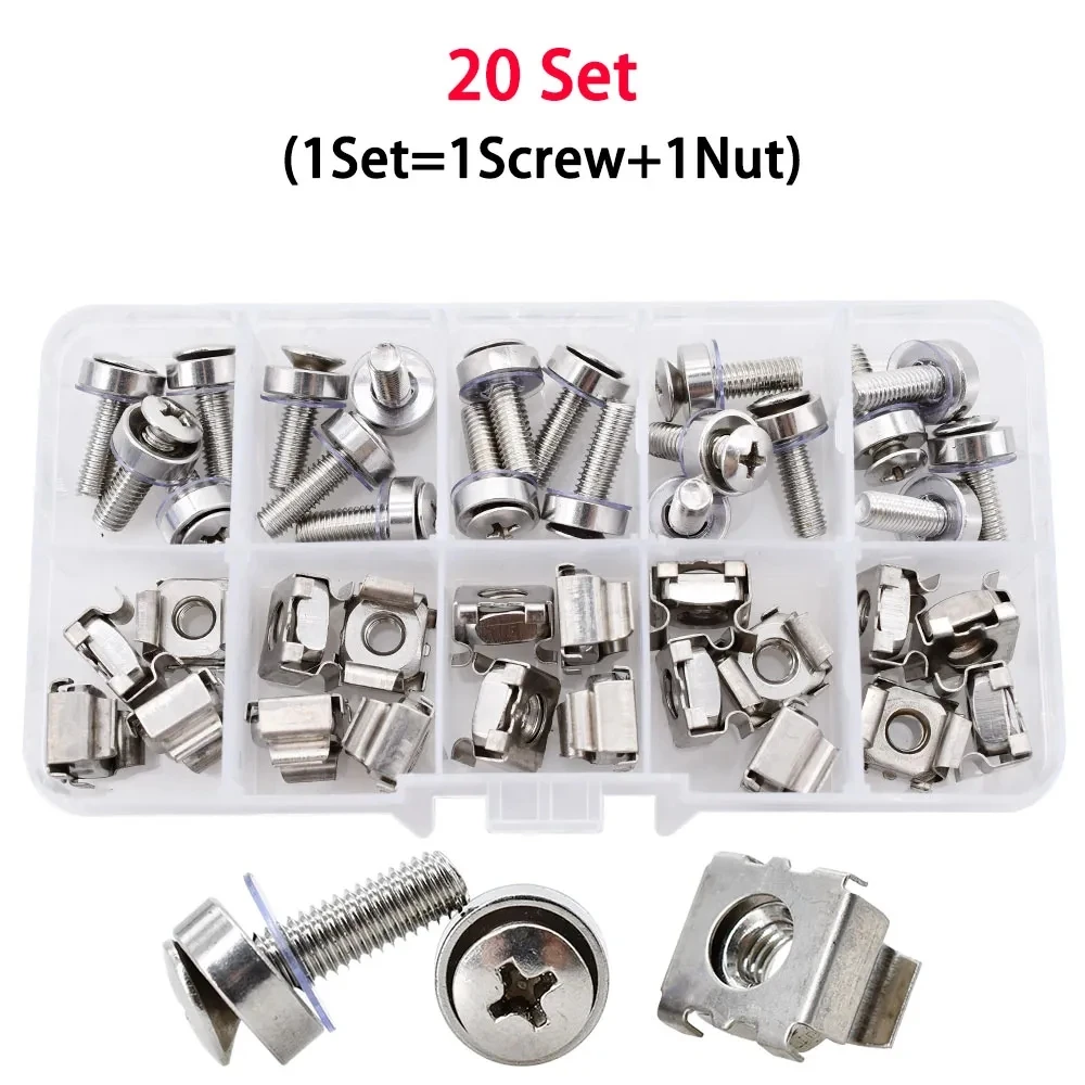 M5 M6 Cage Nuts Bolts Washers Metric Square Hole Hardware Server Rack