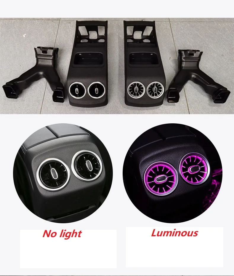

Rear air conditioner air outlet upgrade interior ambient light vent For Mercedes Benz A B GLA GLB35 -class