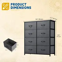 8-Drawer Fabric Dresser for Bedroom, Living Room, or Closet Storage 3