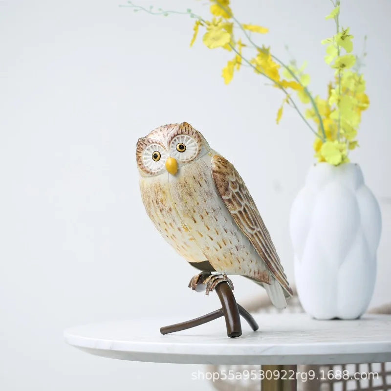 

Garden Creative Iron Owl Sculpture Metal Animal Owl Crafts Desk Ornament Garden Decoration Desk Decor sculpture modern art