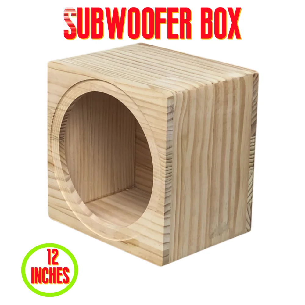 DIY Vehicle Audio Modification Accessory Speaker Housing 12- inch Speaker Empty Box Car/Home Solid Wood Subwoofer Box