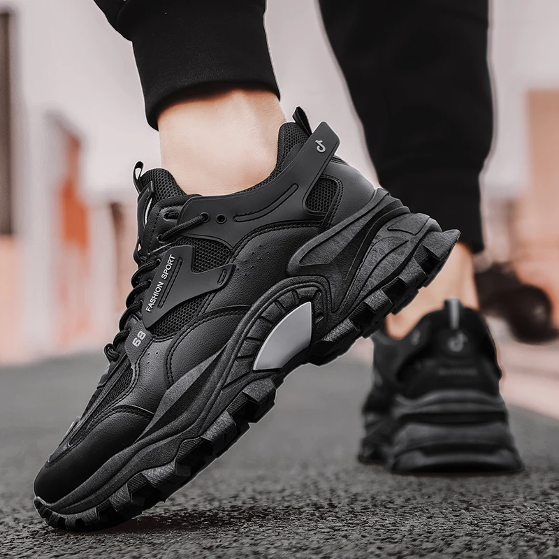 

Thick-soled Sports Casual Shoes Mesh Breathable Student Trend Men's Shoes Simple and Comfortable Non-slip Outdoor Male Sneakers
