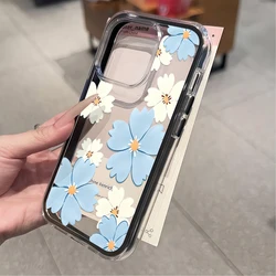 Blue & White Floral Silicone TPU Soft Phone Case - Galaxy S23+ (HE - T2818)