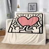 Keiths Harings Decorative Blanket King Size Beach Towel Sofa Blankets & Throws Microfiber Bedding Interior for Home Fluffy Plaid 1