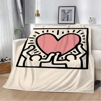 Keiths Harings Decorative Blanket King Size Beach Towel Sofa Blankets & Throws Microfiber Bedding Interior for Home Fluffy Plaid 1