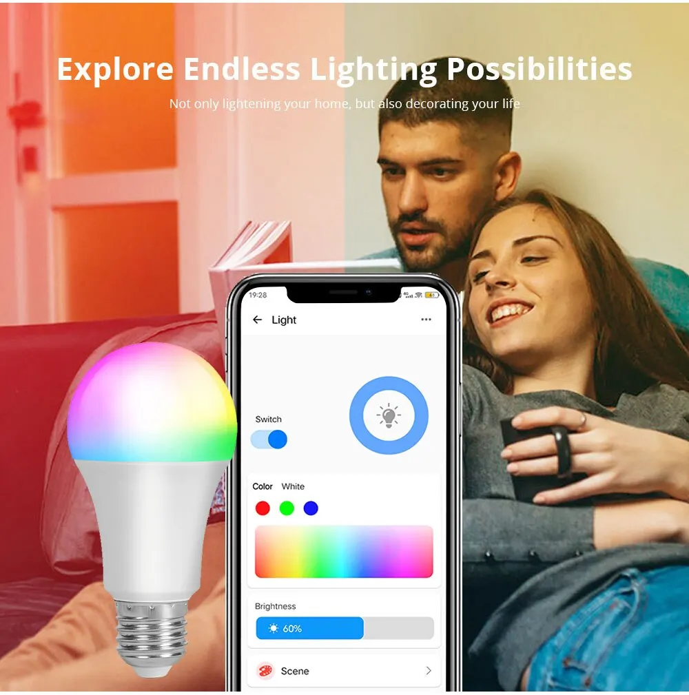 EWelink Wifi/Zigbee Smart Bulb Led Lamp E27 RGB Smart Light Bulbs 100-240V Smart
