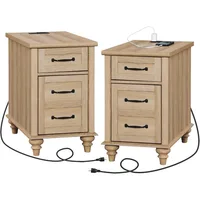 Set of 2, with Power outlets USB Ports for Living Room & Bedroom, Nightstands 1