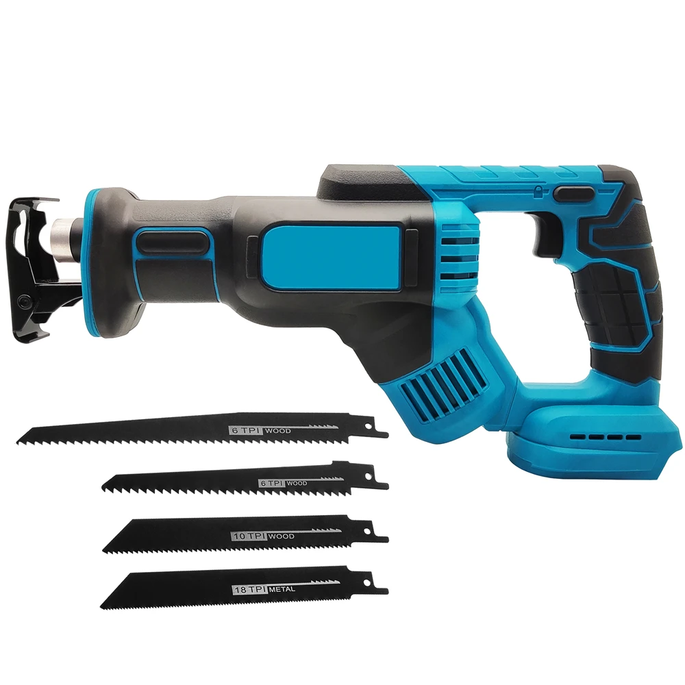

2800RPM Cordless Reciprocating Saw 18V Adjustable Speed Chainsaw Wood Metal PVC Pipe Cutting Reciprocating Saw Power Tool