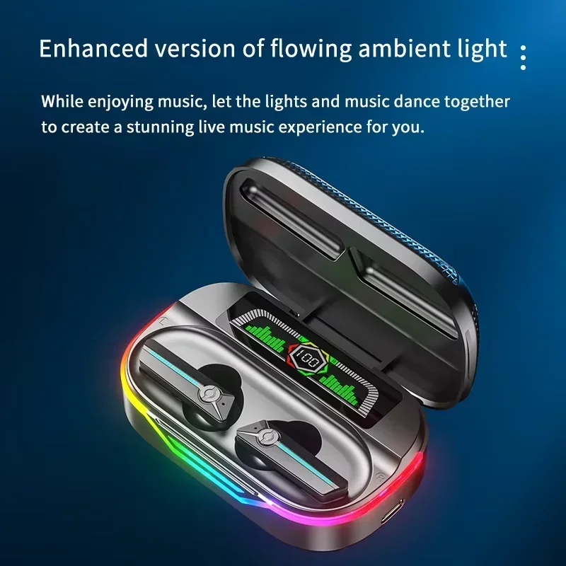 Wireless MP3 Player Earbuds – Bluetooth 5.3 Headphones with TF Card Slot, RGB Breathing Light, HiFi Stereo Sound & Built-In Microphone 3