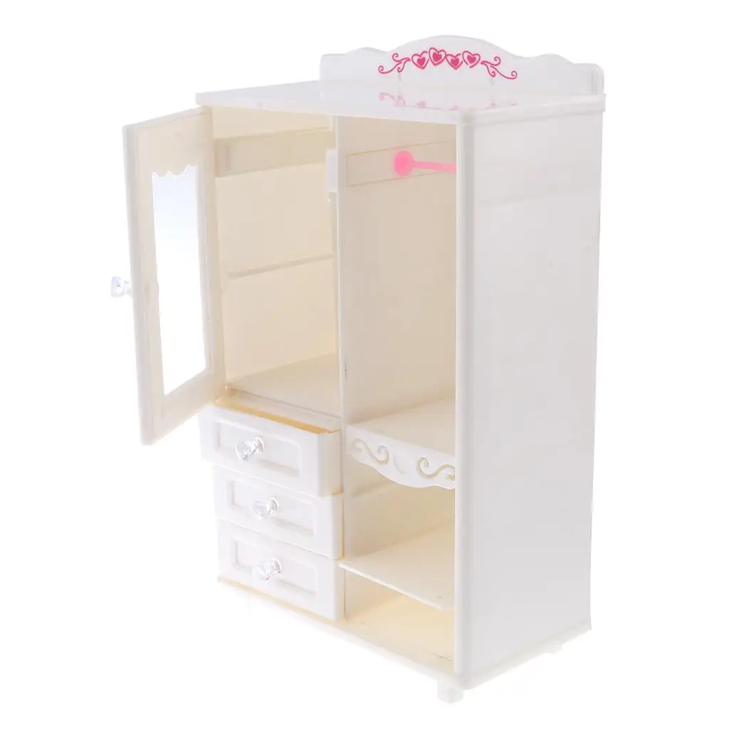 

Mini Exquisite Bedroom Wardrobe Furniture for 1:12 Scale Dollhouse Toy White