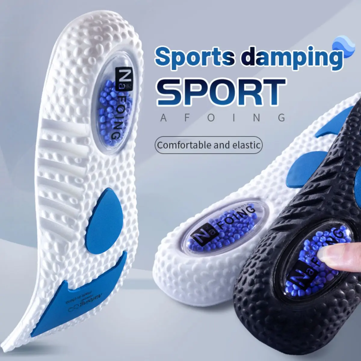 Enhanced Arch Support Shock Absorption Insoles with Breathable Memory Foam