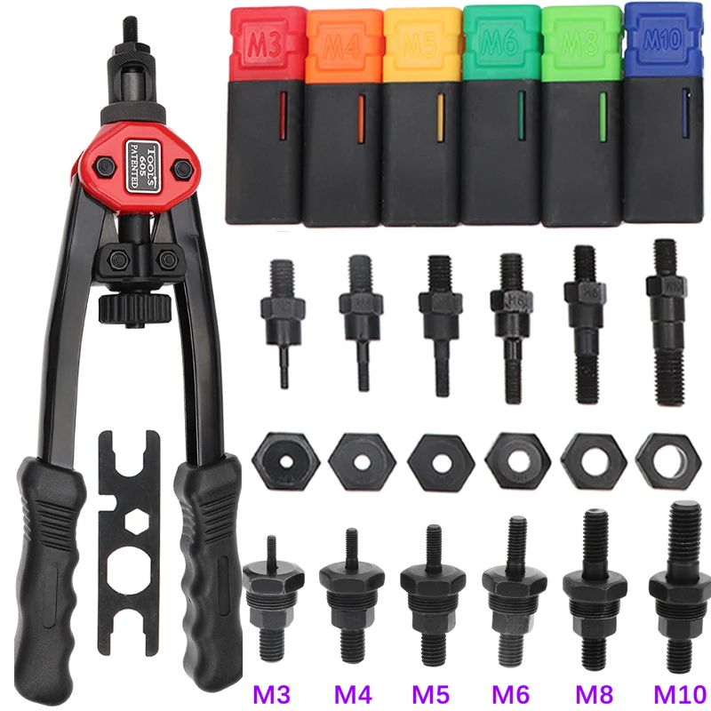 Pistola remachadora de cabeza plana BT606 herramienta de remache Manual pesada ciega  mandriles M3  M4   M5  M6 M8 4