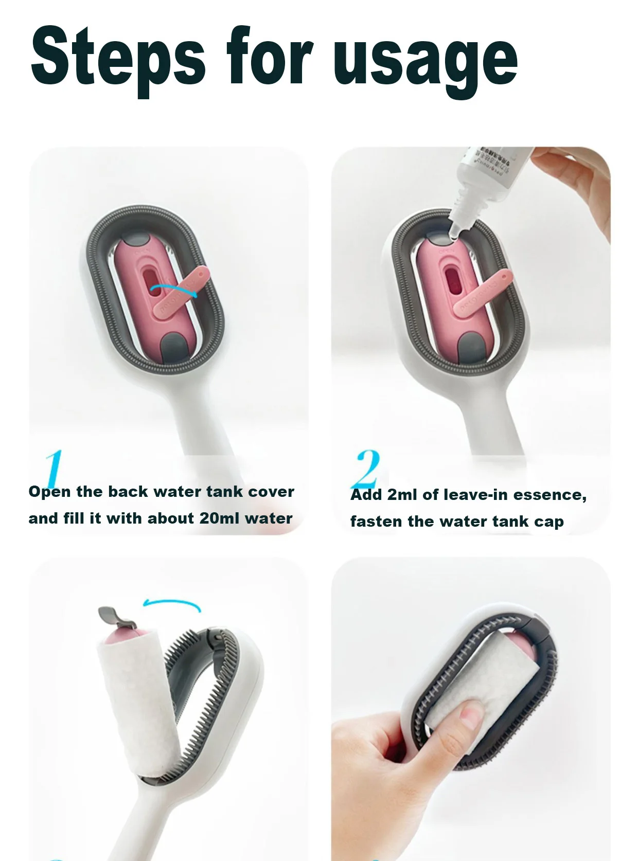 Katzenhaarentfernerbürste, erhältlich in den Farben Rosa und Blau.