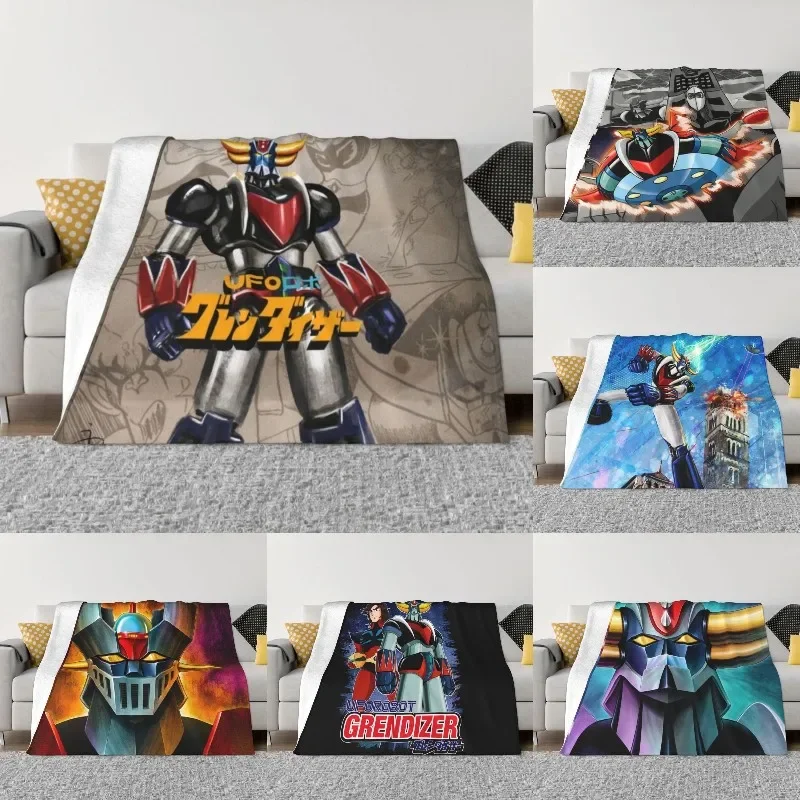 

Grendizer Anime Blanket 3D Printed Soft Flannel Fleece Warm UFO Robot Goldorak Throw Blankets for Home Bed Couch Quilt