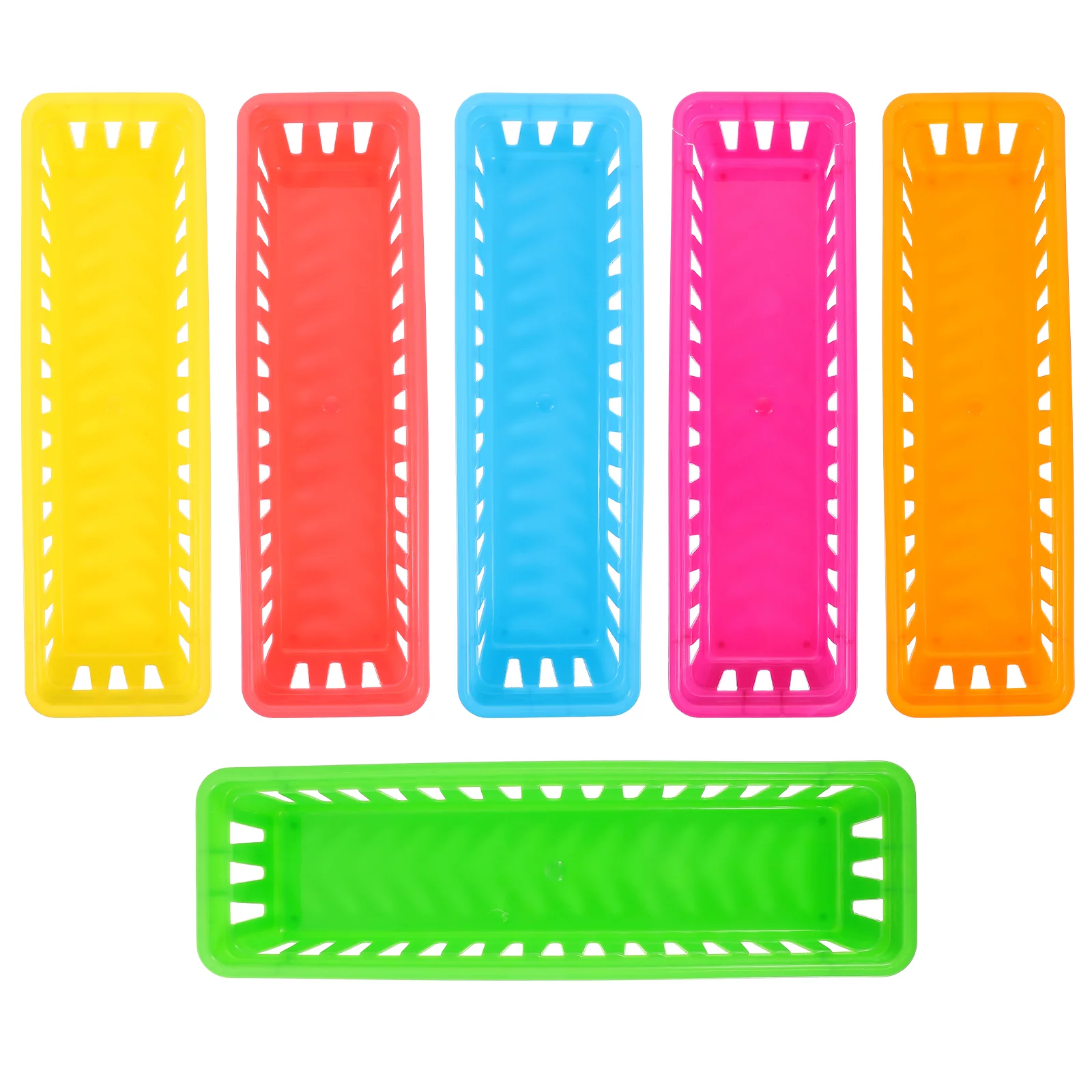 

Plastic Desk Pencil Holder Stationery Basket Colorful Classroom Supplies Storage Trays for Container Kids Vanity Tray