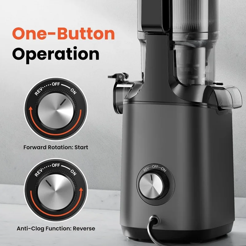 Cold Press Juicer,JoyBear Slow Masticating Machines with 4.3" Extra Large Feed Chute Fit Whole Fruits Vegetables Easy Clean Self 4