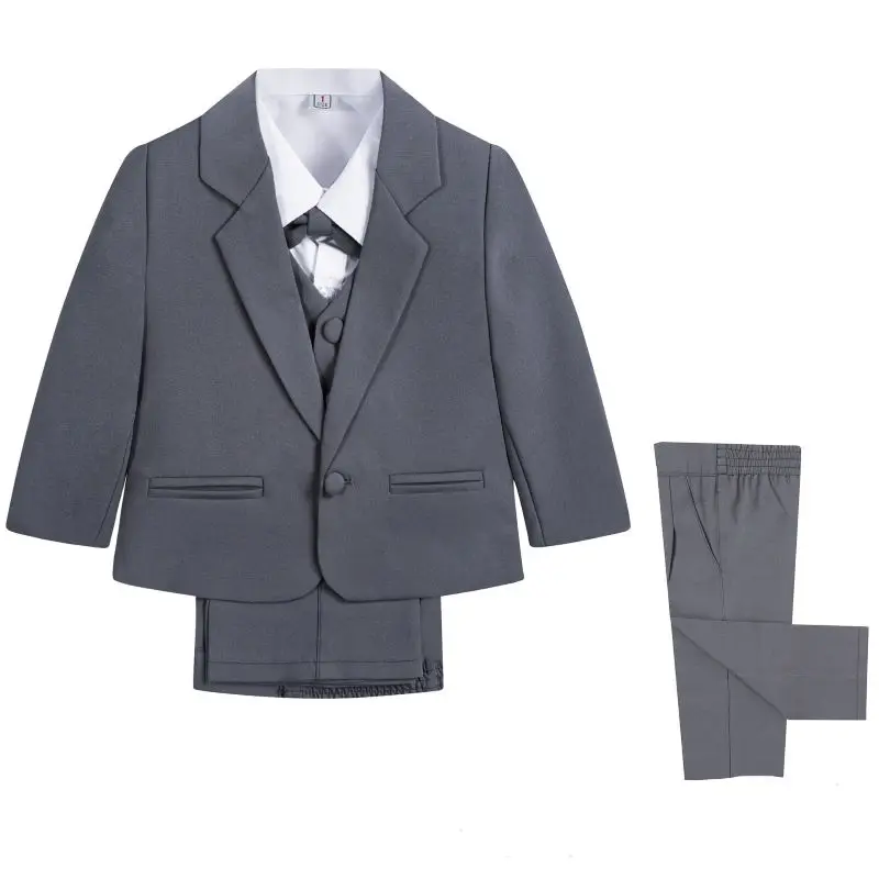 Little Boy Formal Suit/Baby Boy Clothes/Gentleman Bowtie Baby Boys 5-piece Suit Set 3187