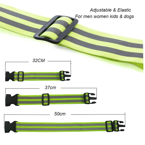Reflective Band for Running High Visible Night Safety Gear for Arm Wrist Waist Ankle Adjustable Elastic Safety Reflective Belt 4