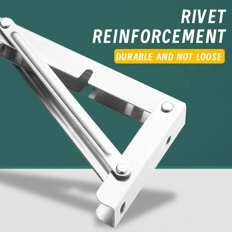 Folding Shelf Bracket 8inch 2pcs Heavy Duty Folding Shelf Brackets Triangle Straight Billy Bracket Wall Mounted Bench Table with Screws