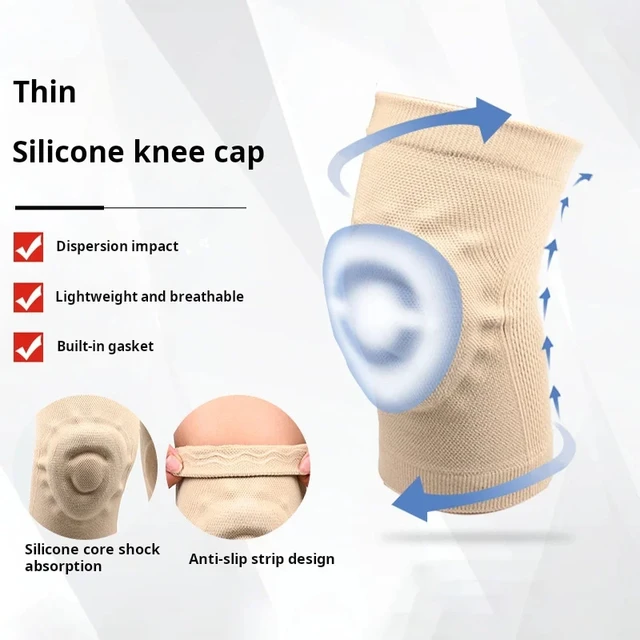 Silicone Knee Pads Skating Fitness Dance Sport Sknee Pads Basketball Pressurized Cycling Roller Skating Silicone Thin Knee Pads 2