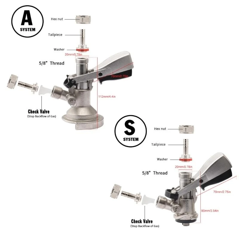 Stainless Steels Beer Kegs Tap Distributor Coupler 5/8inch Beer Kegs Coupler Enduring