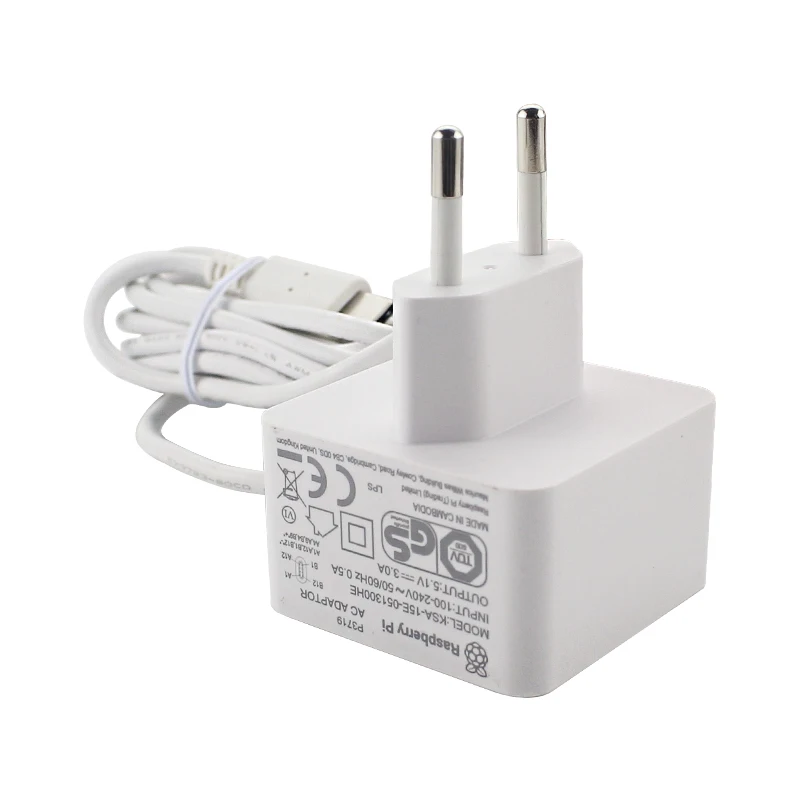 Official Raspberry Pi 4 Power Supply 5V 3A Charger EU UK US Plug Recommended USB-C Power Adapter for Raspberry Pi 4 Model B power adapter