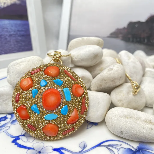 Sea Bamboo Coral + Blue Turquoise 
