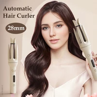 Bigoudi automatique 28mm Ions négatifs électrique céramique friser bâton de cheveux rotatif Curl vagues Anti-emmêlement fer à friser Styler 2