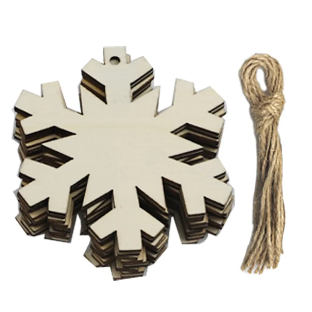 thumbnail image 1 of 10PCS DIY Wood Christmas Ornament Unfinsihed Wooden Christmas Tree Hanging Decorations for DIY Craft Xms Home Party Decor, 1 of 5