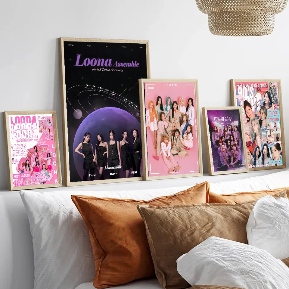 Latest Kpop L-Loona Self-adhesive Art Poster Whitepaper Prints