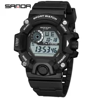 SANDA 326 New Arrival Electronic Digital Movement Luminous Led Display Dial Outdoor Sports Waterproof Men Wrist Watch 1