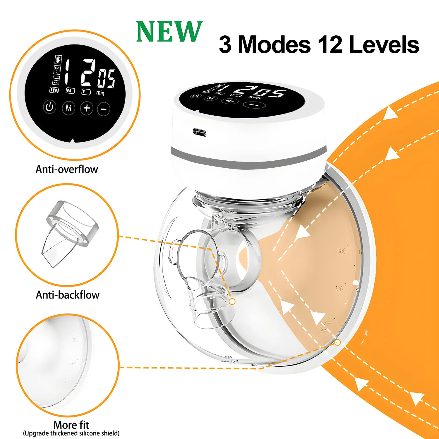 Electric Breast Pump 1PCS Wearable Silent Milk Collection Hands-free Invisible Automatic Intelligent Portable Travel