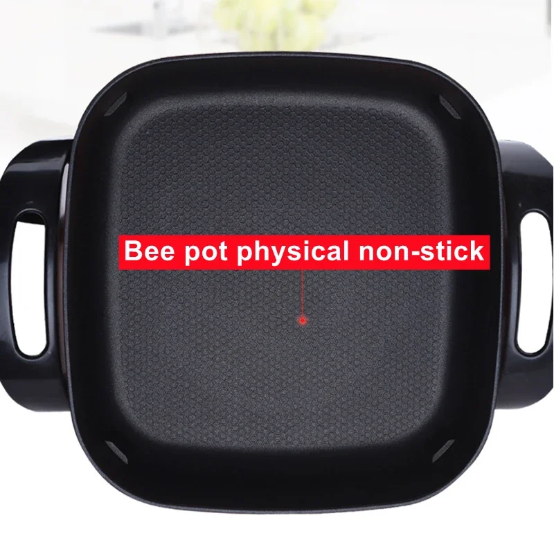 1400W Electric Hot Pot Soup Pots  6L Stainless Steel Non Stick Smokeless Multifunction Cooking Wok Home Kitchen Cookware 4