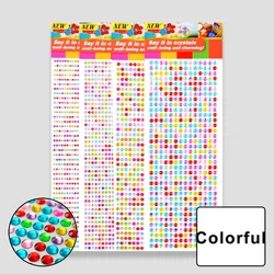 Bling Acrylic Rhinestone Sticker Sheet - Gem Diamond Self - Adhesive Embellishments for DIY Crafts & Wedding Décor (Colorful)