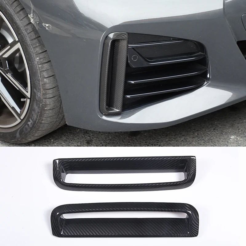 

For BMW 4 Series G22 G23 G26 2022 Real Carbon Fiber Car Front Fog Light Frame Cover Trim Exterior Styling Accessories