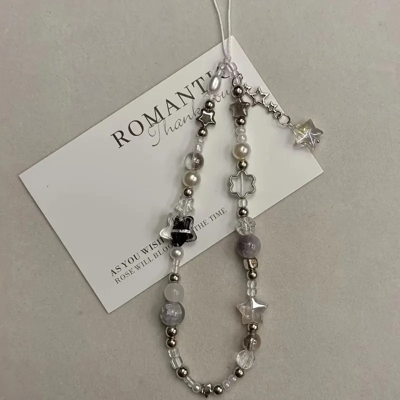 Star Charm Flower Bead Trendy Phone Strap and Bracelet