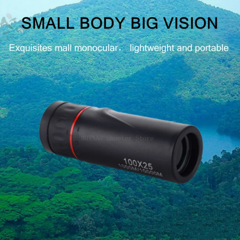 Telescopio Monoculare Ottico 60 X25/100 X25 Zoom Portatile Impermeabile Scope Caccia Da Viaggio Lunghezza Focale Regolabile